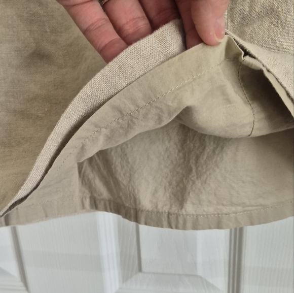 Loft Oatmeal Light Tan Neutral Color Linen Short Skirt Women's‎ 2 - Picture 6 of 12
